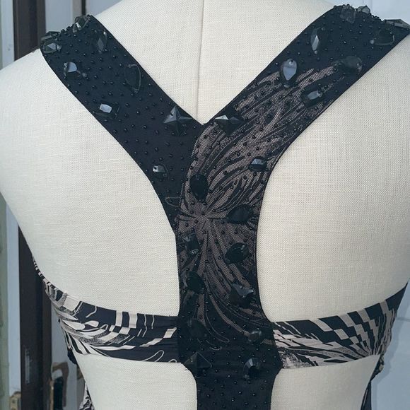 BEBE Women’s Y2K Stretch Silk Cocktail Formal Maxi Dress Gown size XS - Picture 11 of 14